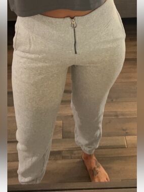 Aerie corset joggers size small grey zip front pockets